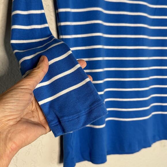 Vineyard Vines Blue Stripe Top Nautical Preppy Vacation Coastal Seaside Yacht - Picture 2 of 8